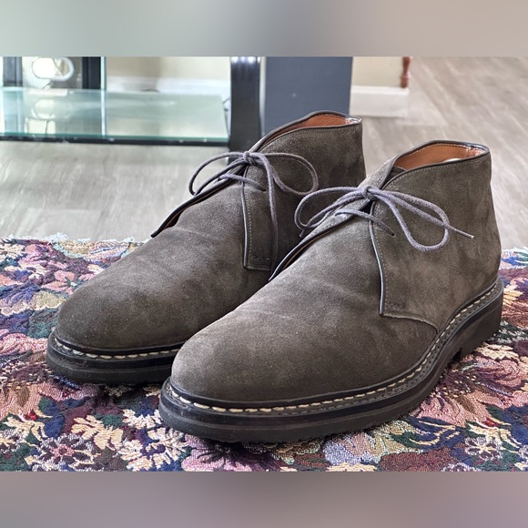 Heschung Genet Gray Suede Leather Lace Up Men’s Desert Boot Size EU 9.5 US 10.5